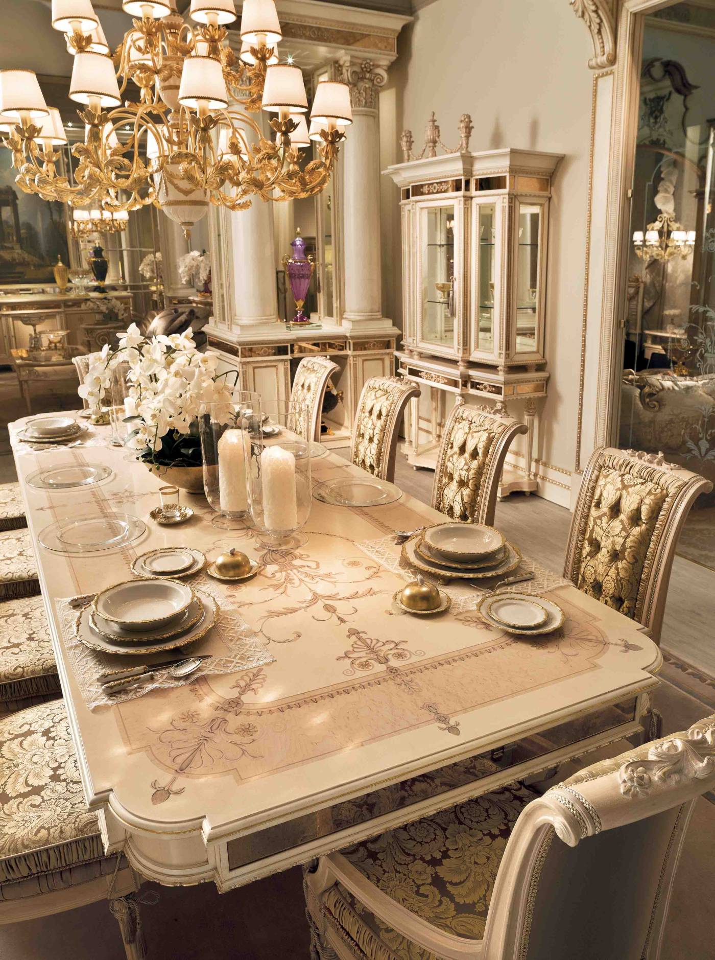 BelCor GD0155CX 01 T 01 dining table Granducale dining room wooden top elaborate inlay handcrafted italian furniture