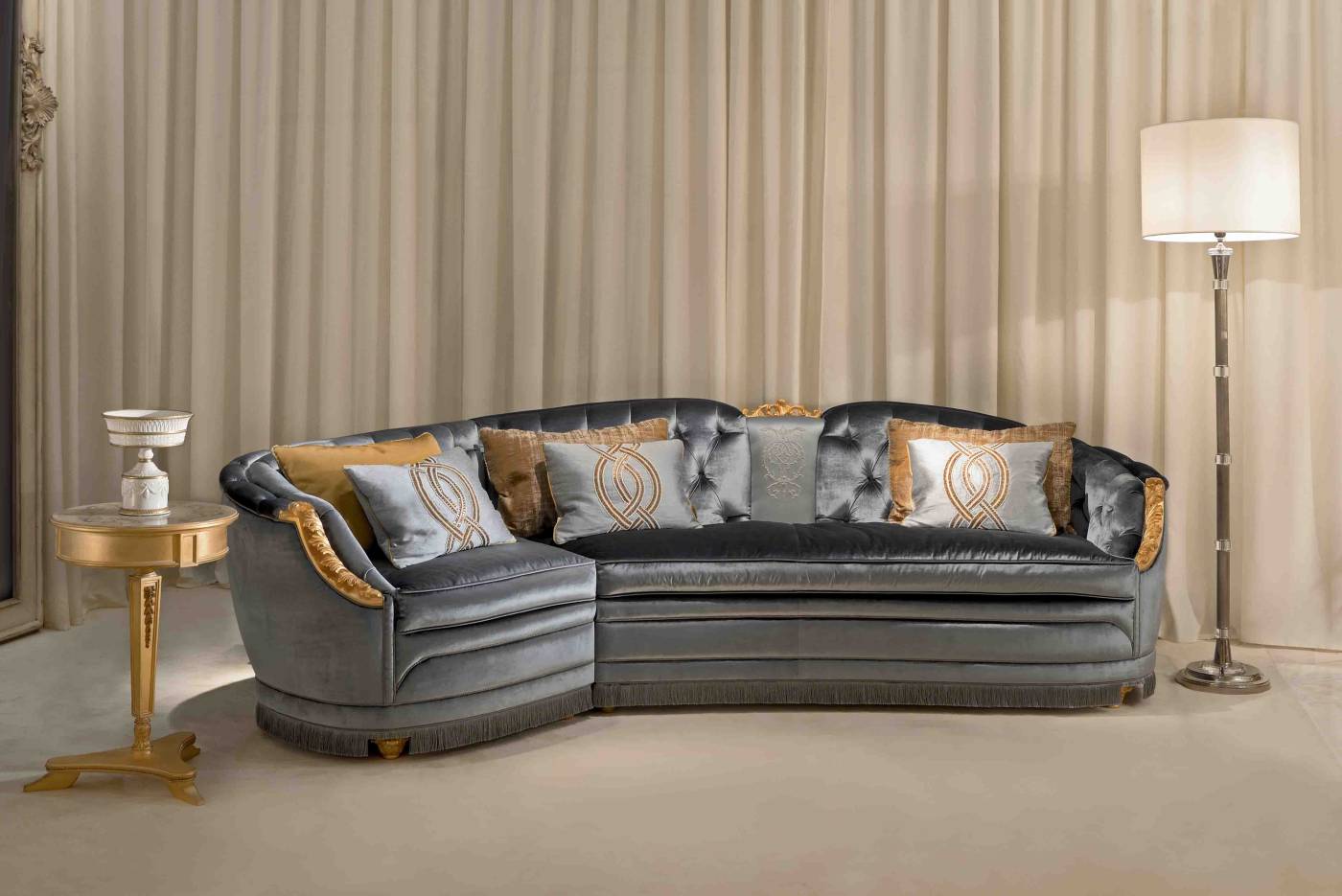BelCor PA1531FD 02 T 01 modular sofa Palladio living room Magnifica small feet rich fringe handmade italian furniture