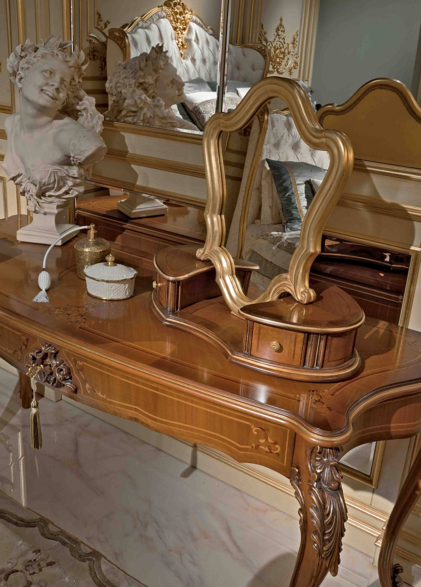 BelCor MS0671CY 01 T 01 mirror Majestic bedroom Eleganza inlaid border italian luxury design classic craftsmanship