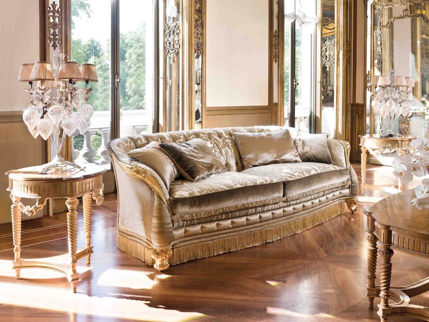 BelCor VE1513BX 02 T 01 sofa Versailles living room pleated working frame back luxurious made in italy furnishings furnitures