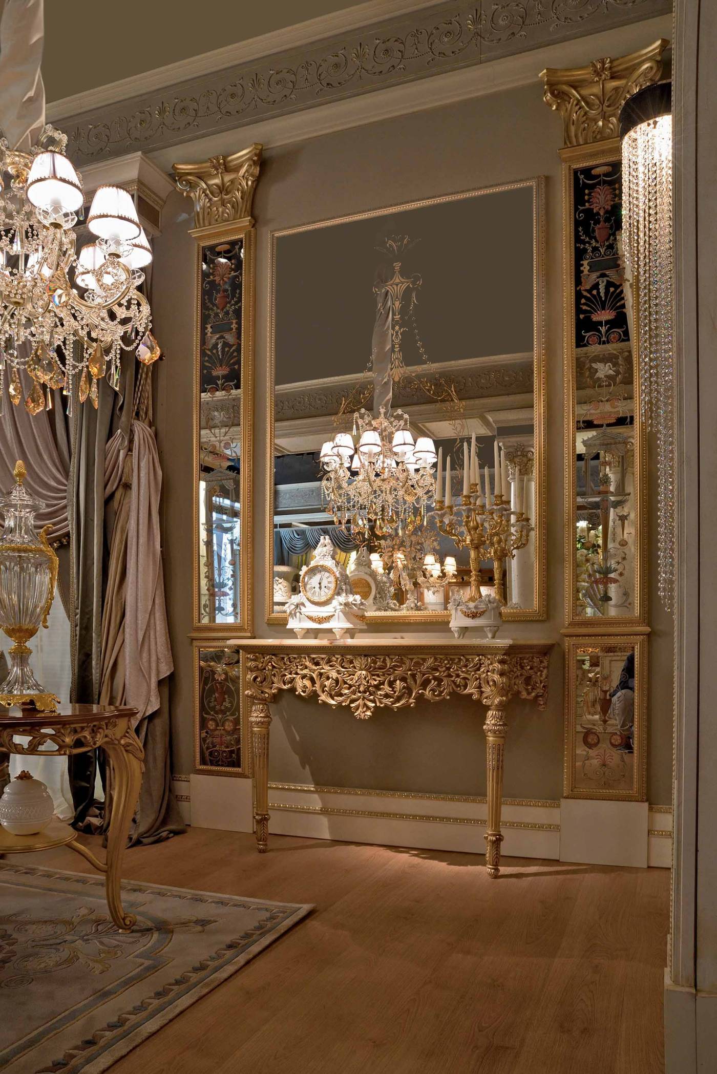 BelCor GD0232SY 02 T 01 console Granducale dining room Meraviglia luxury golden carved marble refined classic made in italy furnitures