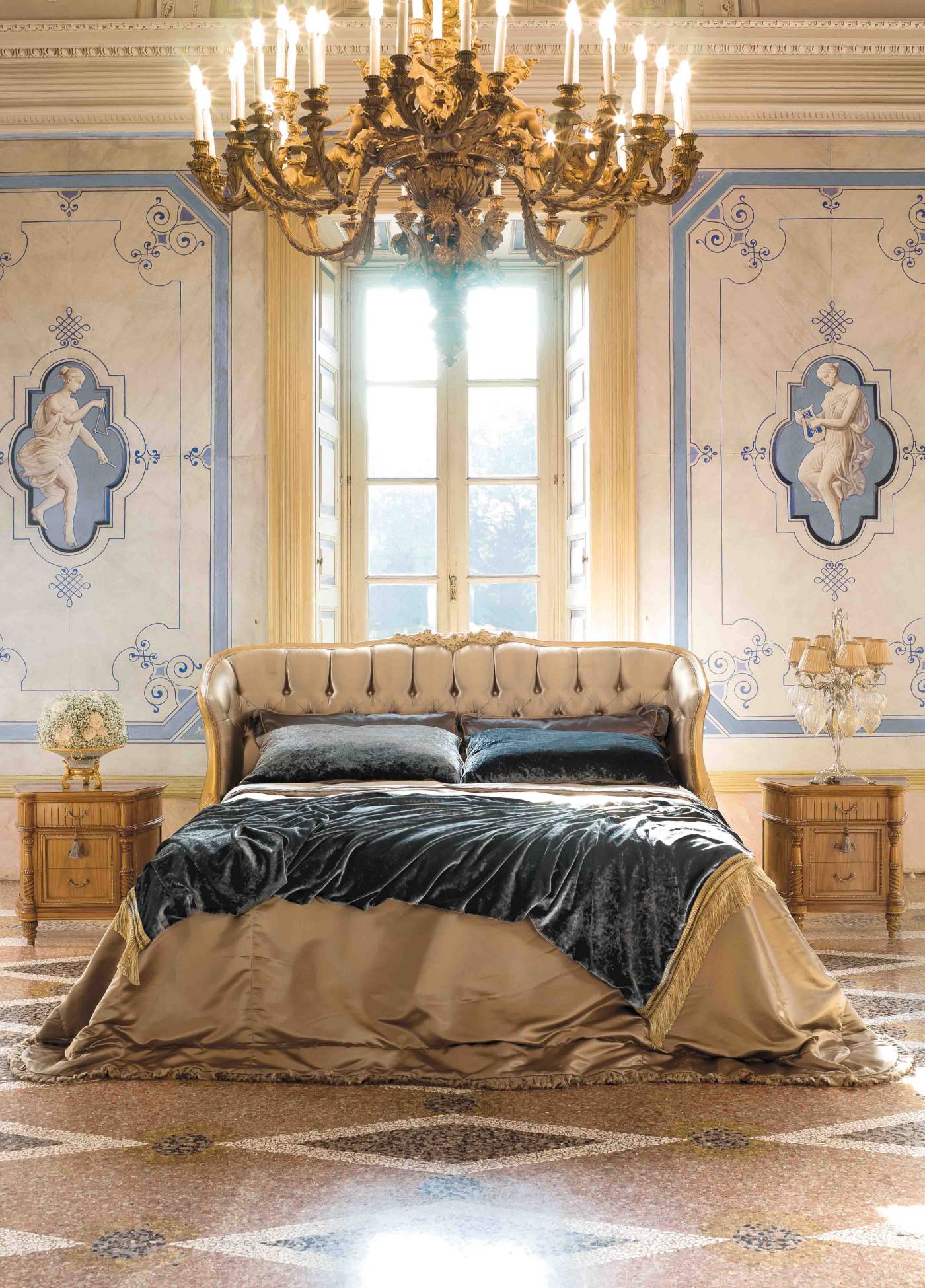 BelCor VE0525IY 01 T 01 bed Versailles dining room external headboard fabric exclusive italian luxury