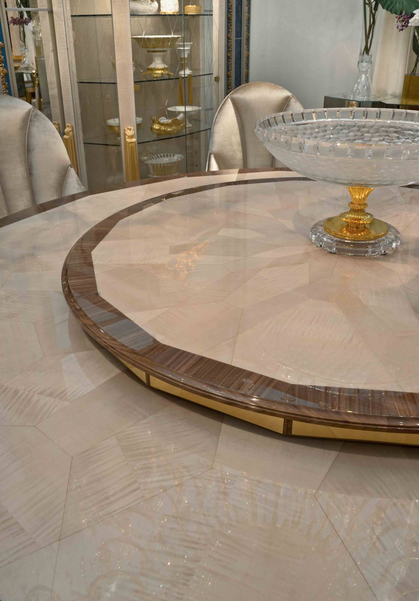 BelCor EG0154AX 03 T 01 dining table Ego dining room Estasi bronzed mirror inserts handmade luxury italian furniture