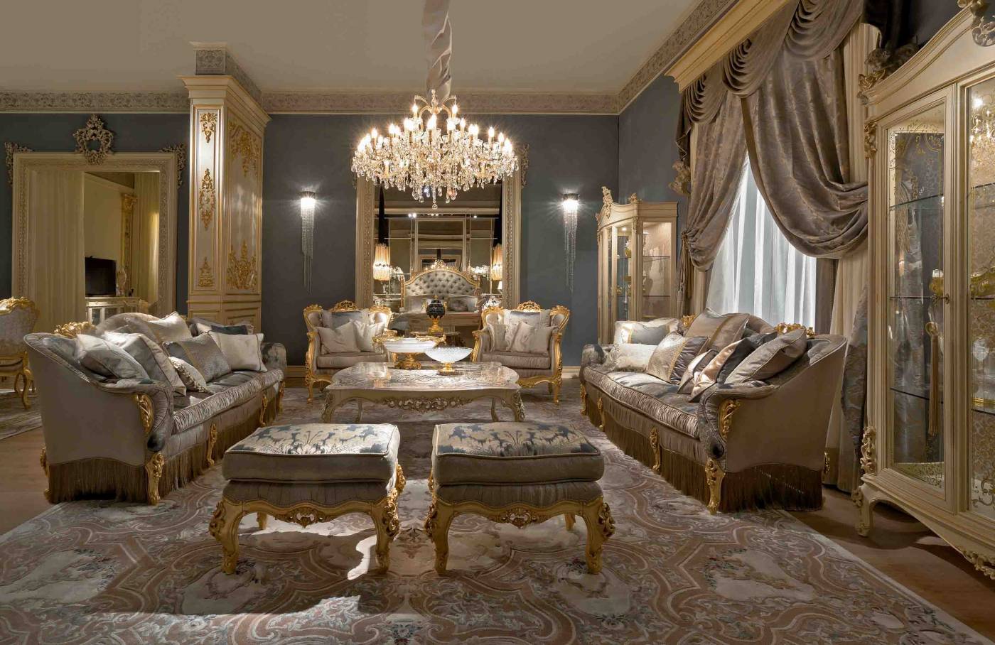 BelCor MS1513BX 02 T 01 sofa Majestic living room Eleganza rich fringe trimming artisana italian craftsmanship