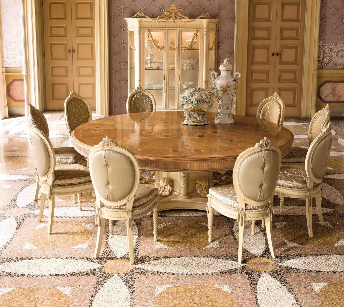 BelCor VE0154AX 02 T 02 dining table Versailles living room Base enriched elegant carvings masterpieces italian classic luxury