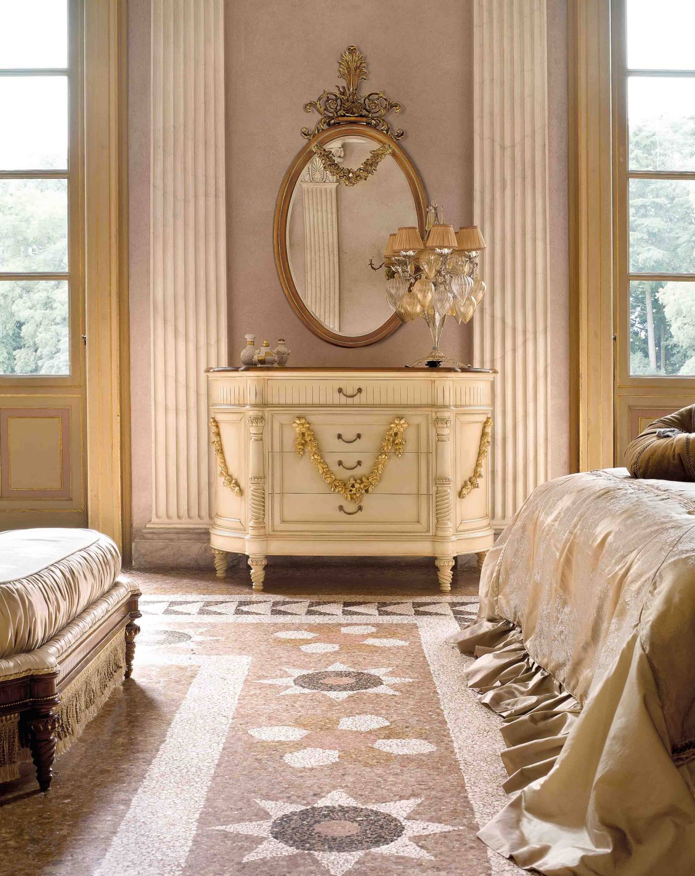 BelCor VE0632NX 01 T 01 chest of drawers Versailles bedroom decorative floral carved garlands furnishings made in italy