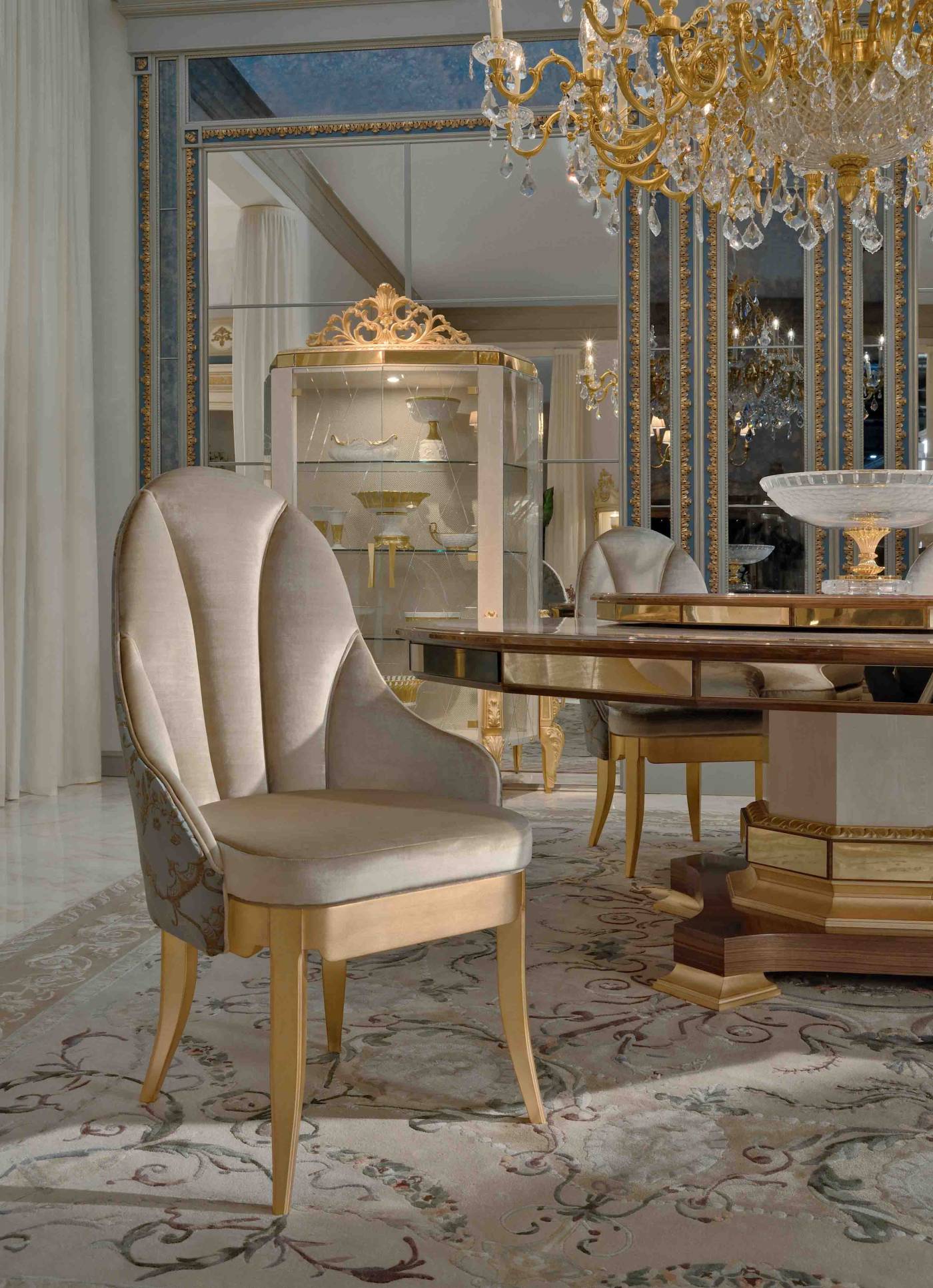 BelCor AD0181AX 02 T 01 armchair Audrey dining room Estasi golden decorations timeless italian elegance interiors