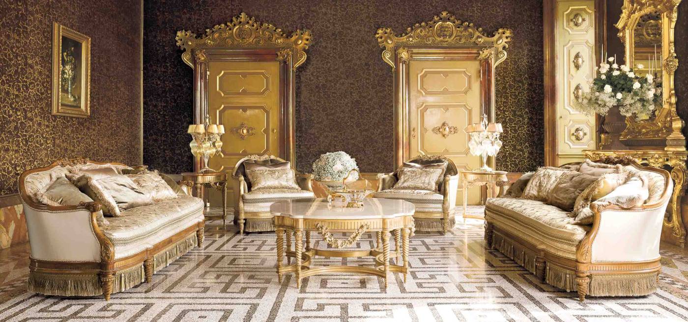 BelCor VE1513LX 01 T 01 sofa Versailles living room rich carved arms high quality italian materials