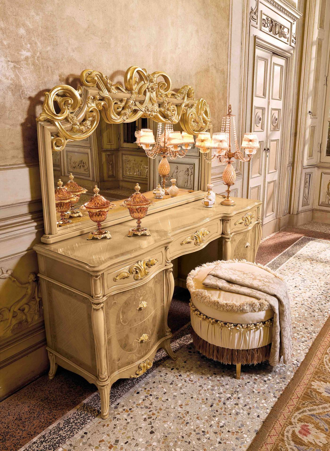BelCor EO0662NX 02 T 01 dressing table Etoile bedroom precious carved handles refined made in italy design