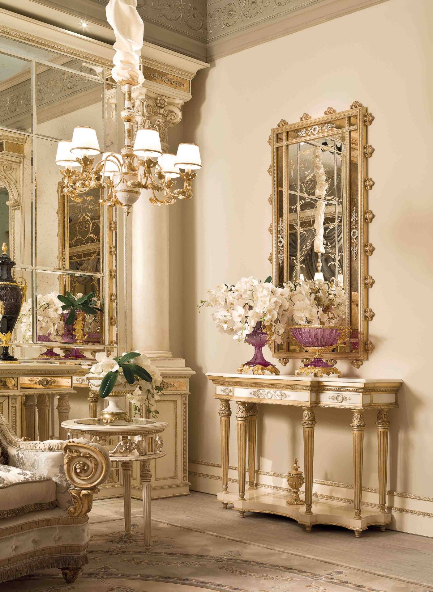 BelCor GD0232BX 01 T 01 console Granducale dining room side top enriched antiqued bronzed italian classic furniture luxury