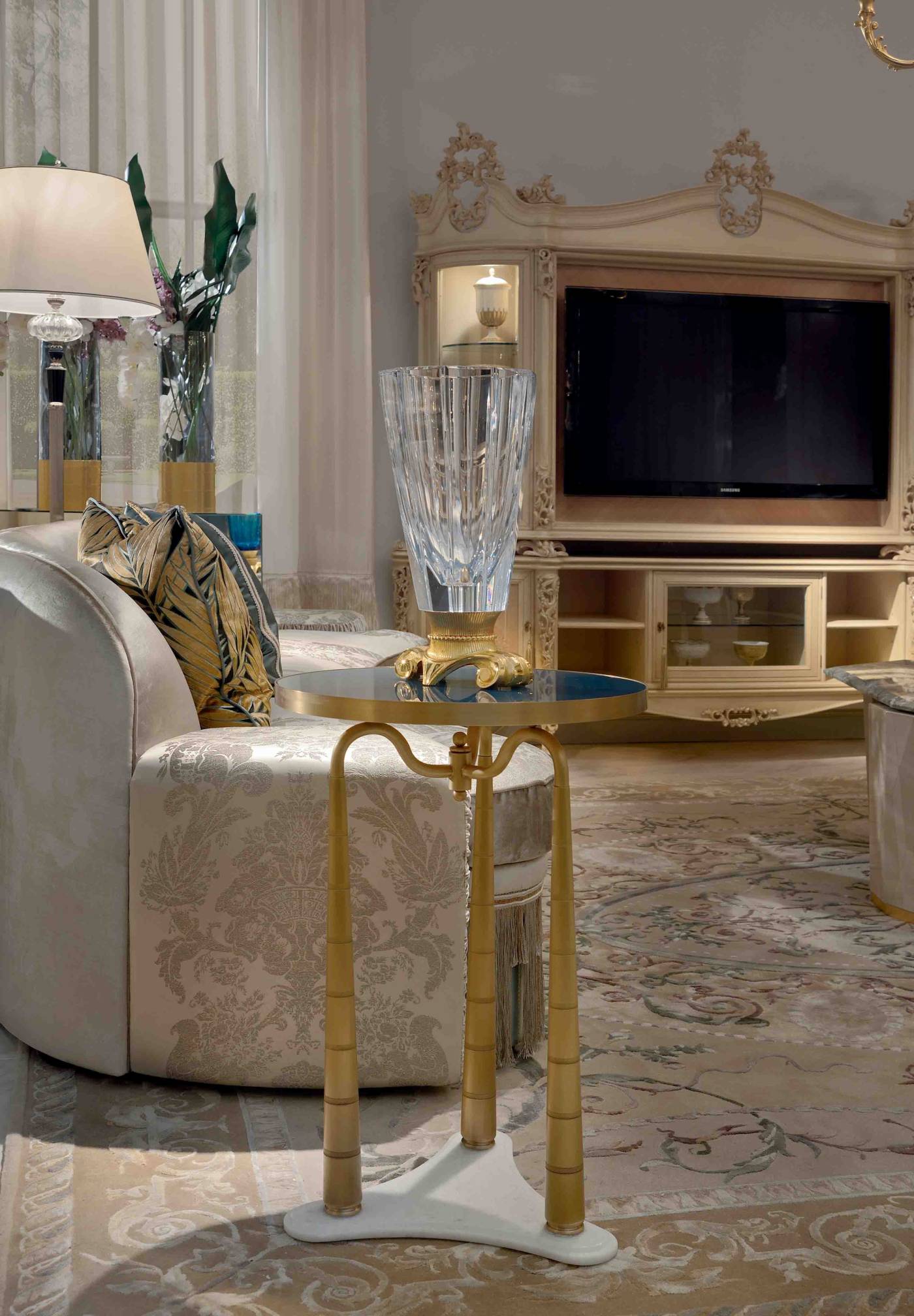 BelCor VS0281MY 01 T 01 side table Venus living room Fascino conical shape base marble luxurious made in italy furniture