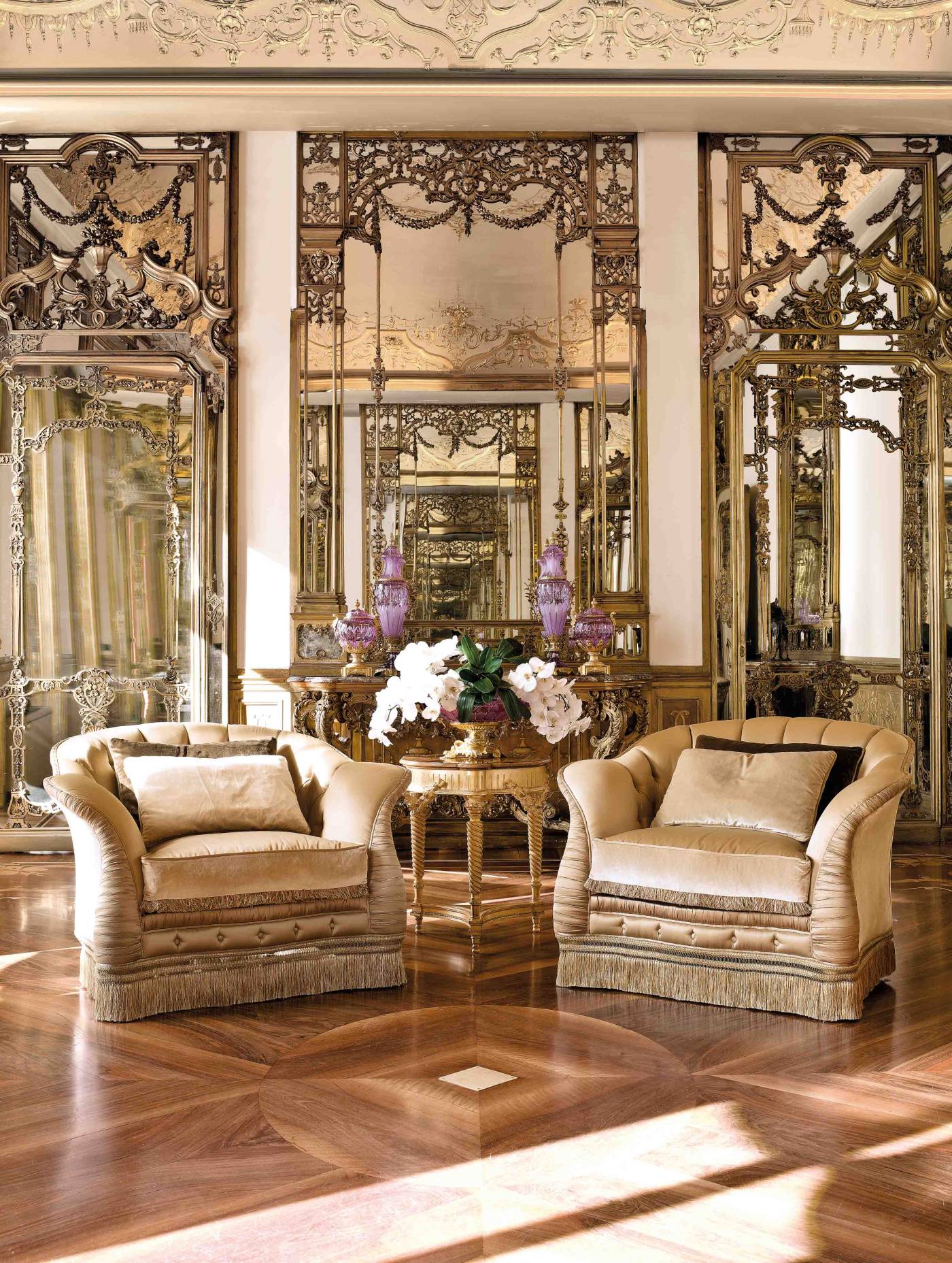 BelCor VE1511IX 02 T 01 armchair Versailles living room pleated working arms italian tradition luxury furniture