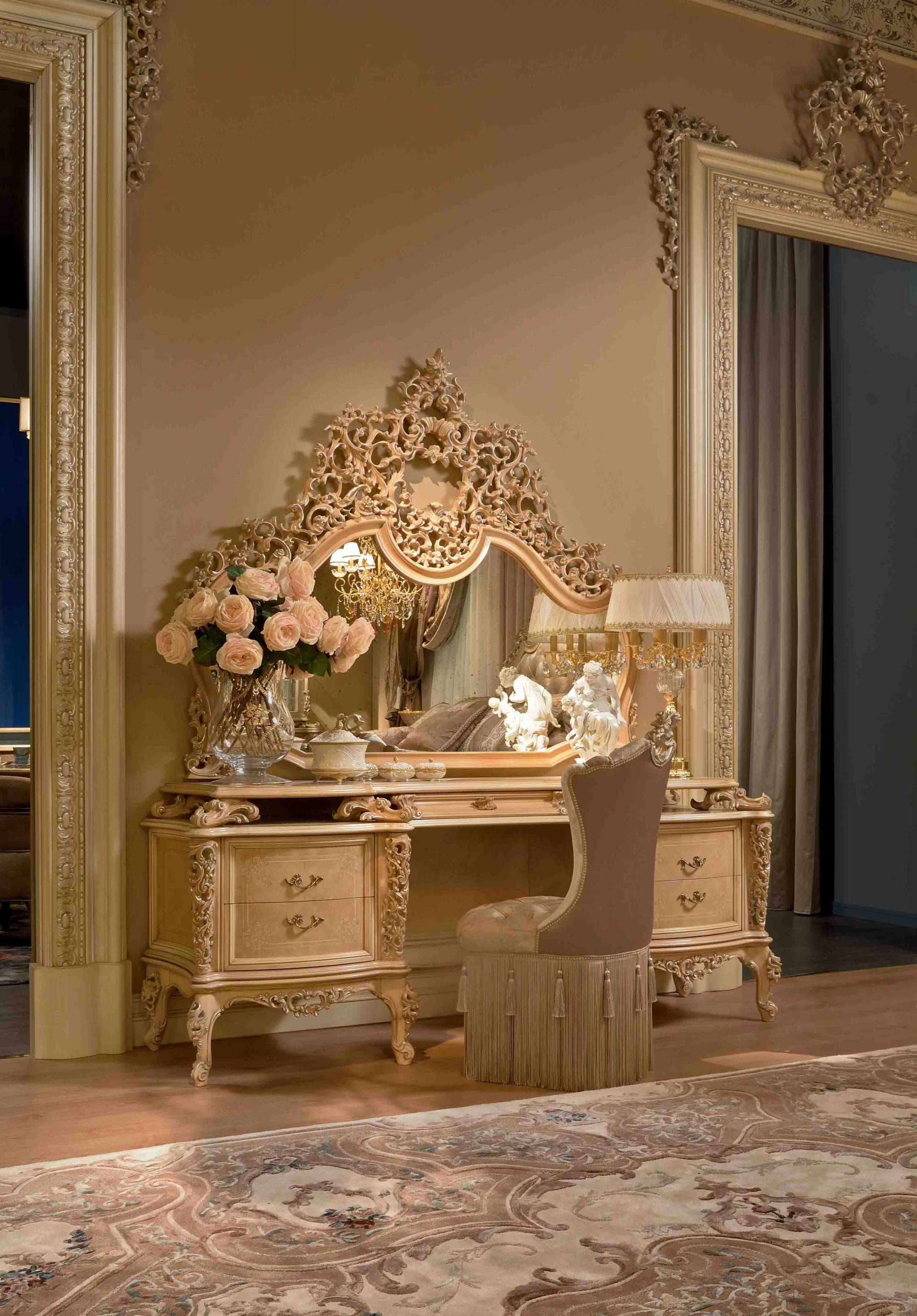 BelCor MS0662NX 01 T 01 dressing table Majestic bedroom Delizia extraordinary carvings handcrafted furniture italy
