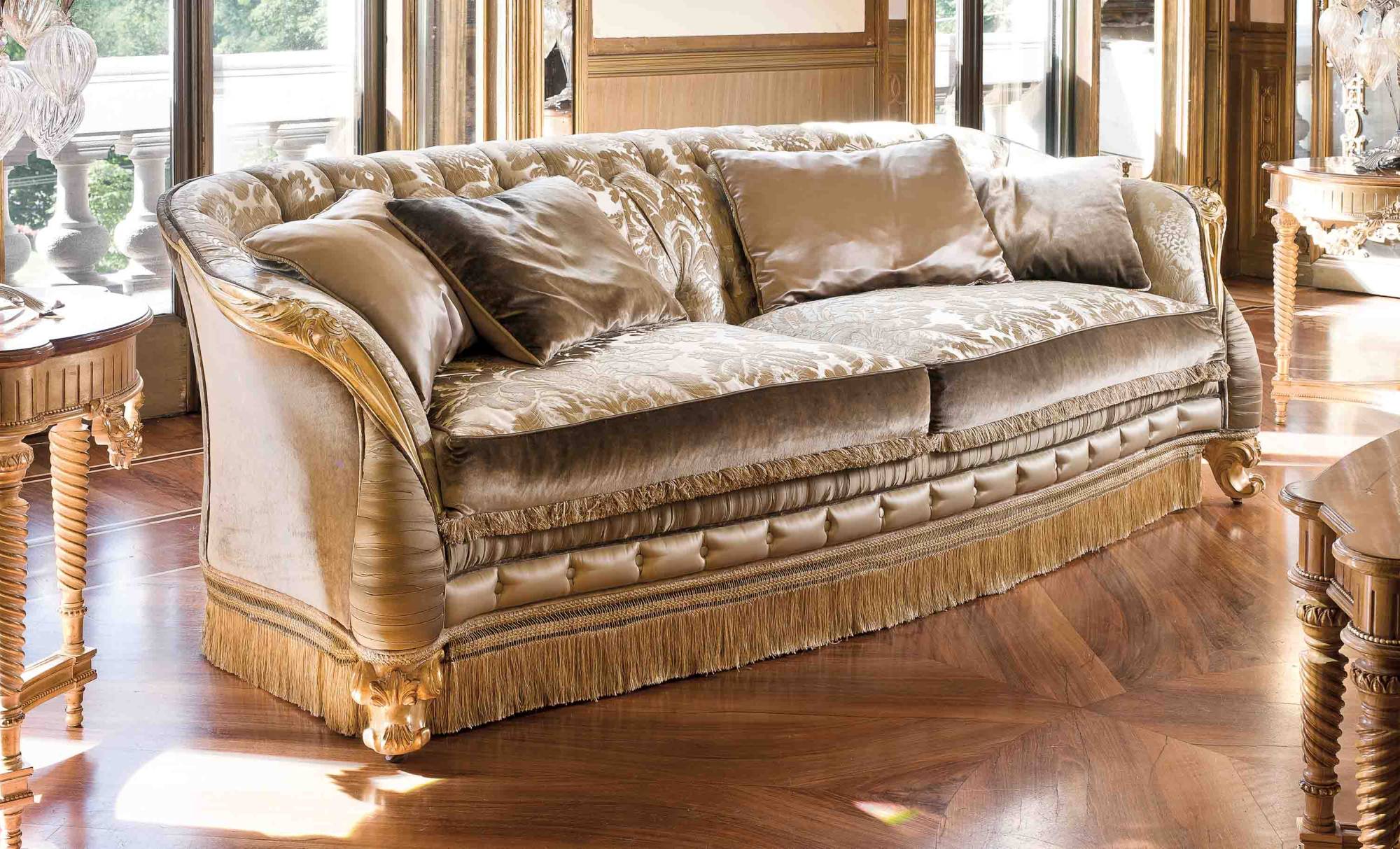 BelCor VE1513BX 01 S 01 sofa Versailles living room rich carved arms small feet timeless classic italian style furniture