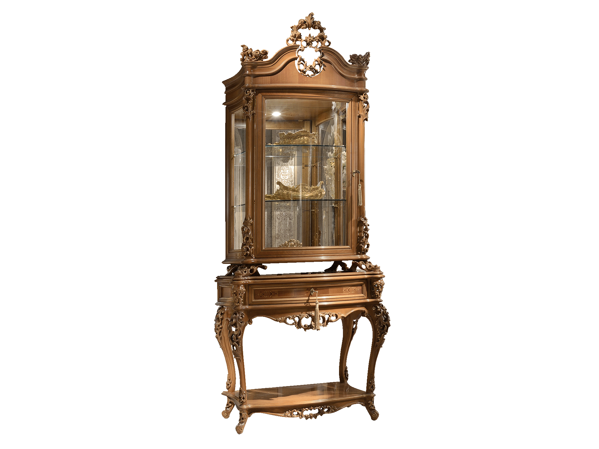 BelCor MS0101BX 01 S 01 showcase Majestic living room Meraviglia crystal insert carved legs luxury made in italy