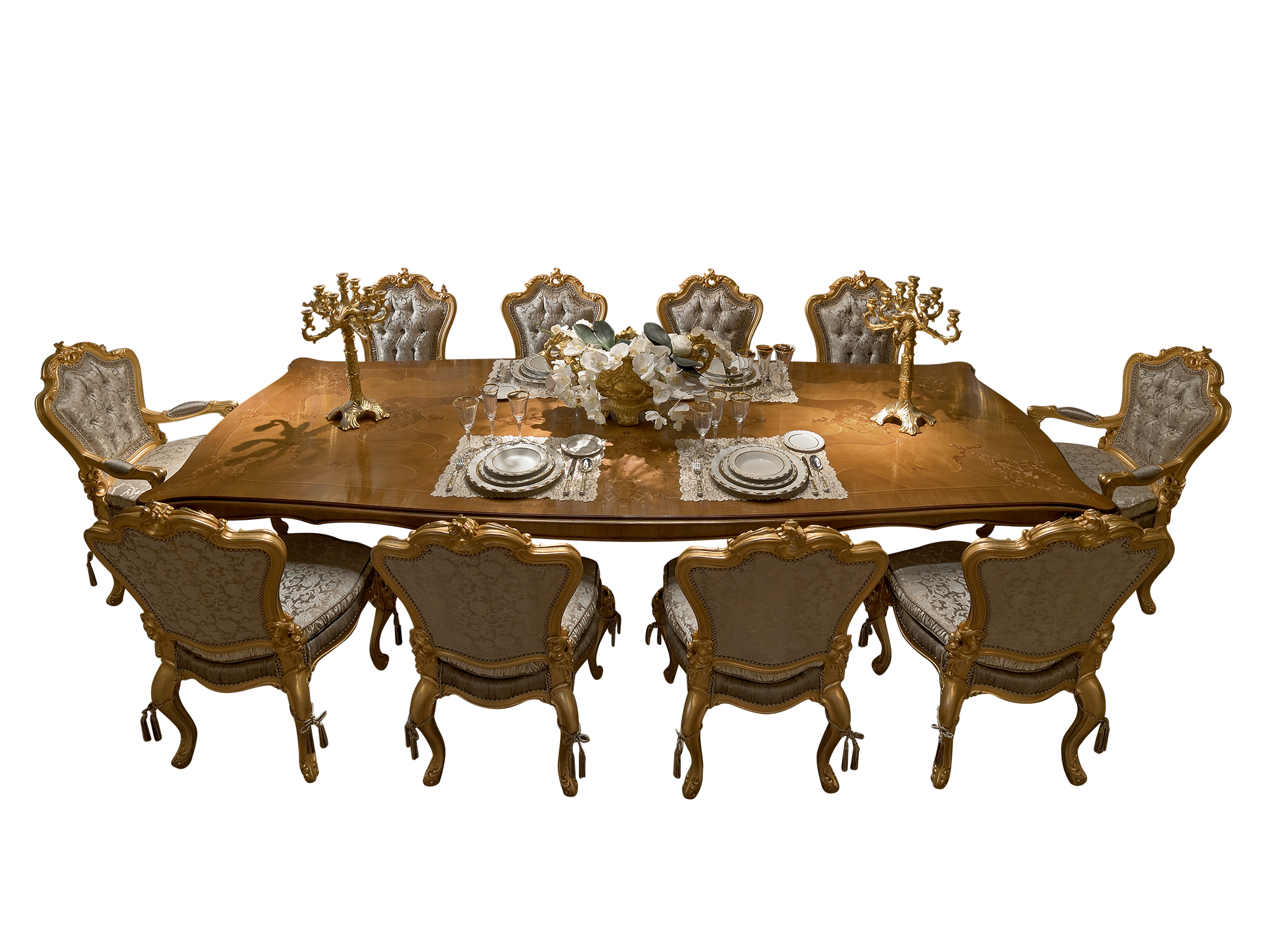 BelCor MS0155GX 01 S 01 dining table Majestic dining room Eleganza rectangular top elegant inlays italian classic interiors