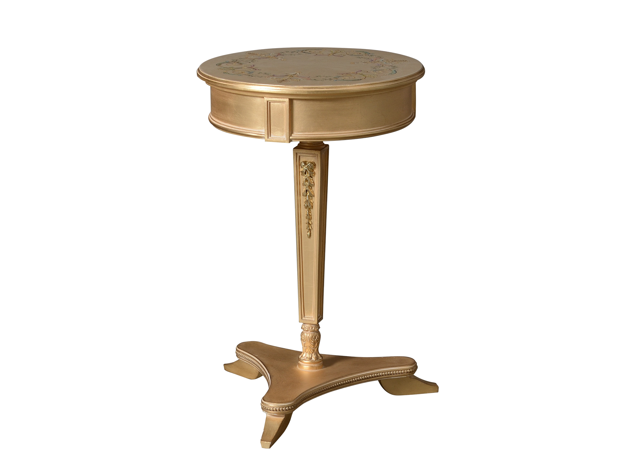 BelCor PA0281MY 01 S 01 side table Palladio living room Armonia painted top gold decorations luxury interiors made in italy