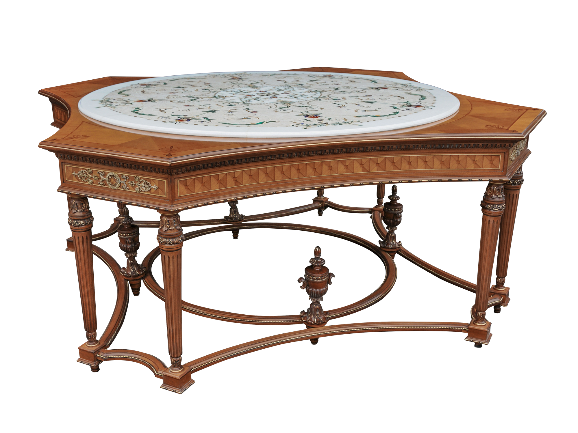 BelCor GD0143IM 01 S 01 table Granducale entrance La Bellezza octagonal table maple handcrafted furniture italy