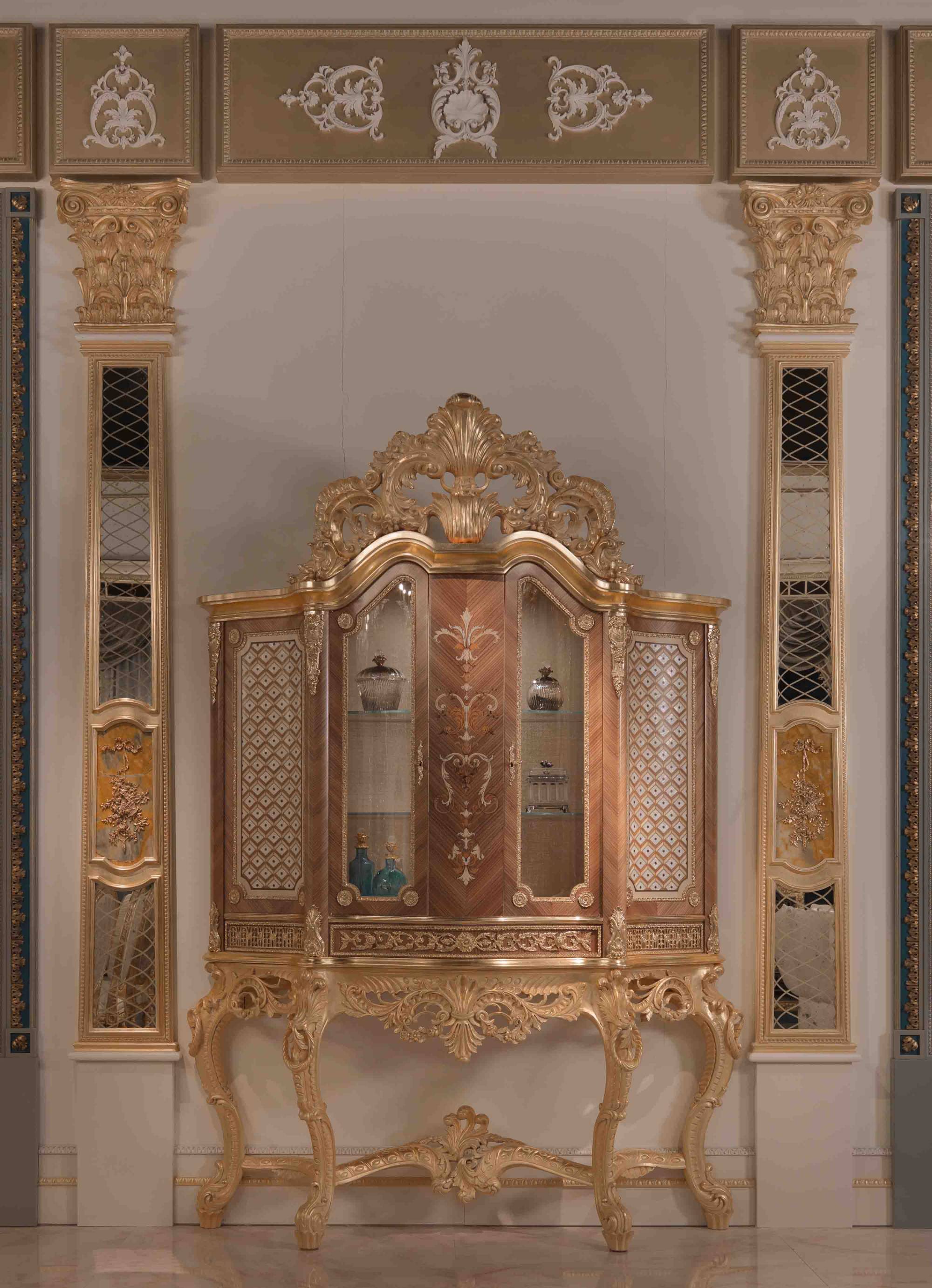 BelCor SF0242LX 01 T 01 cabinet Sforza dining room Sublime golden mother pearl decorations italian classic interiors
