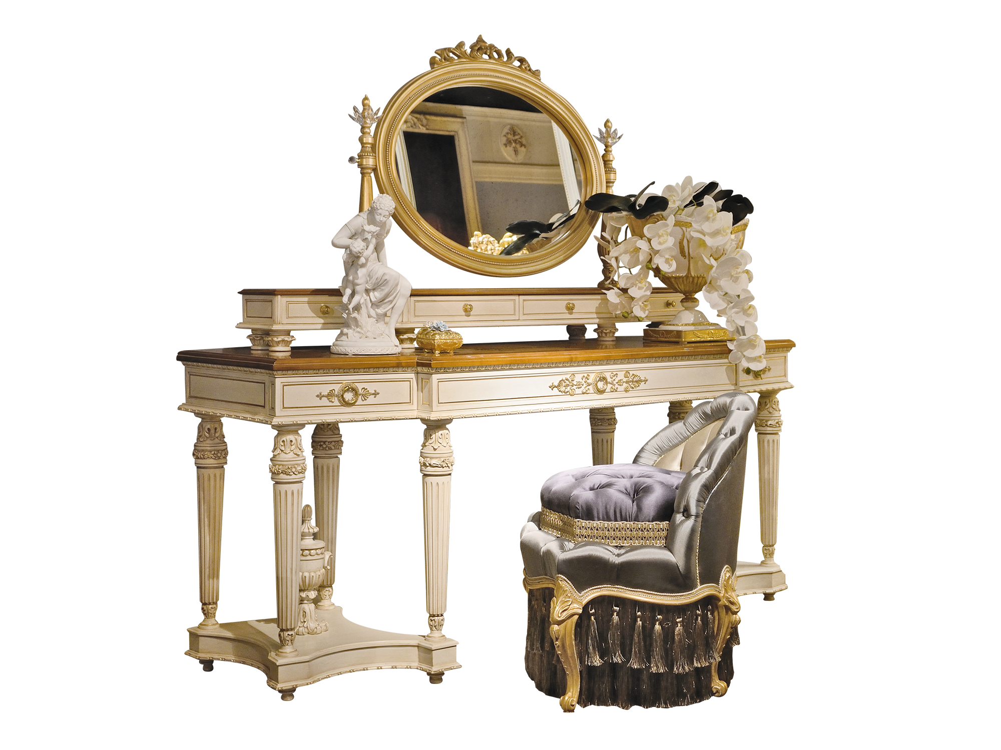 BelCor GD0662NX 01 S 01 dressing table Granducale bedroom Fascino wooden top elegant inlay exclusive italian craftsmanship