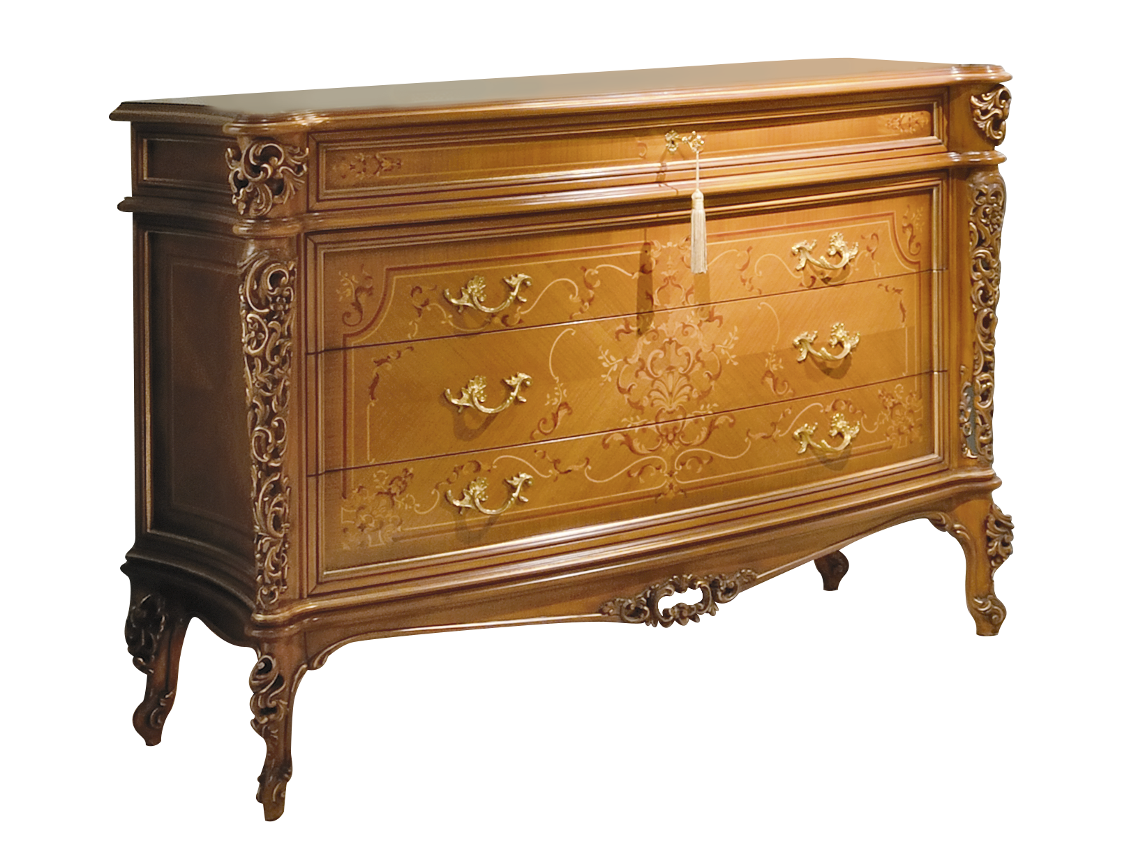 BelCor MS0632NX 01 S 01 chest of drawers Majestic bedroom Eleganza pillars structure sophisticated carvings interior italian classic