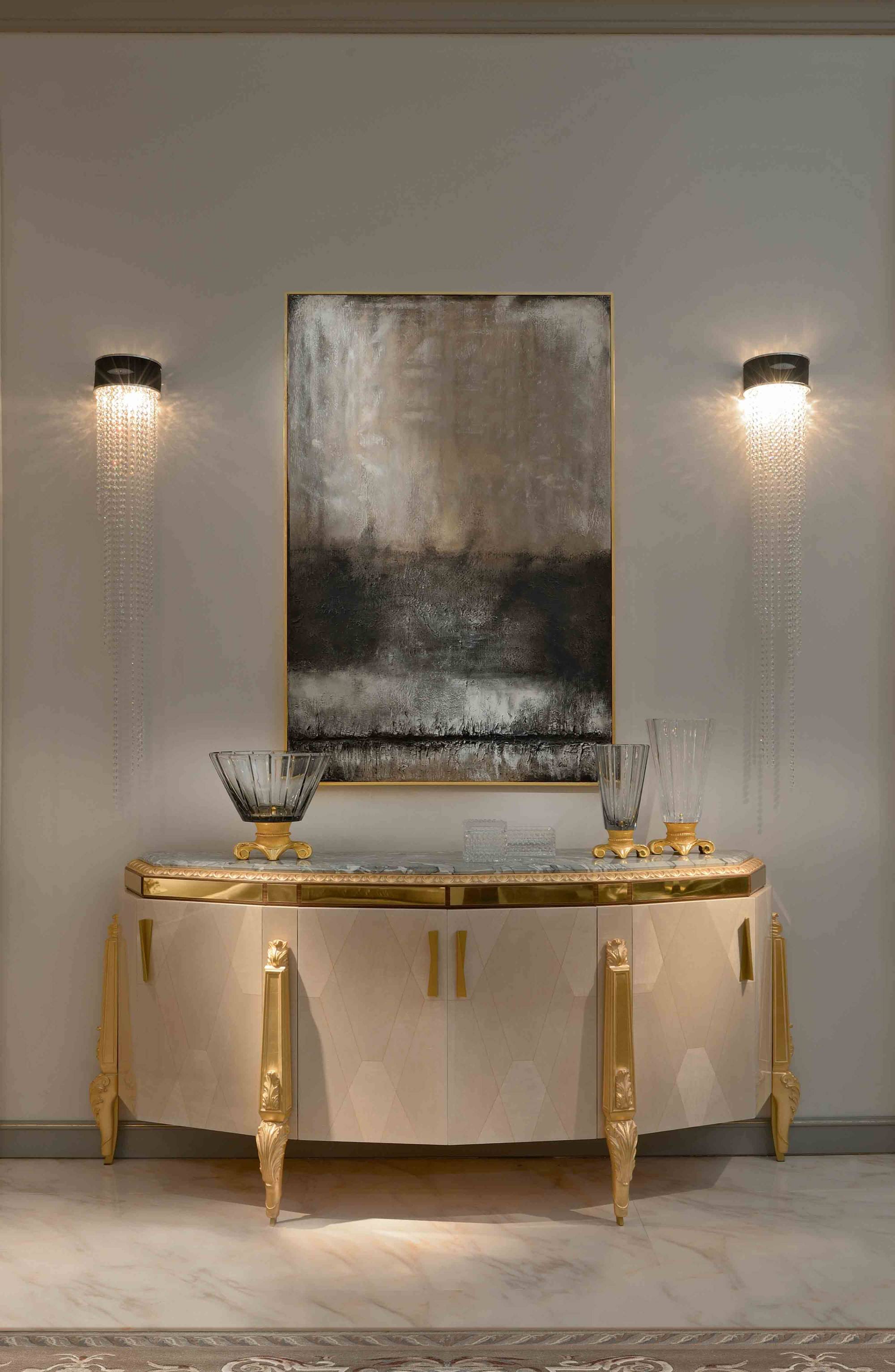 BelCor EG0134NX 01 T 01 sideboard Ego dining room Estasi geometrical inlays exclusive custom made italian interiors