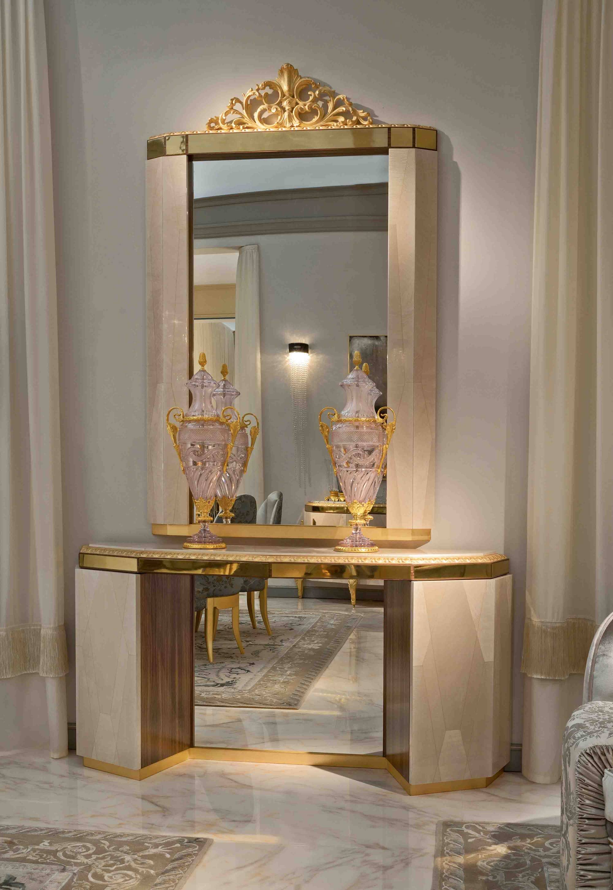 BelCor EG0232BX 01 T 01 console Ego living room Estasi multifaceted design central mirror insert handmade italian design