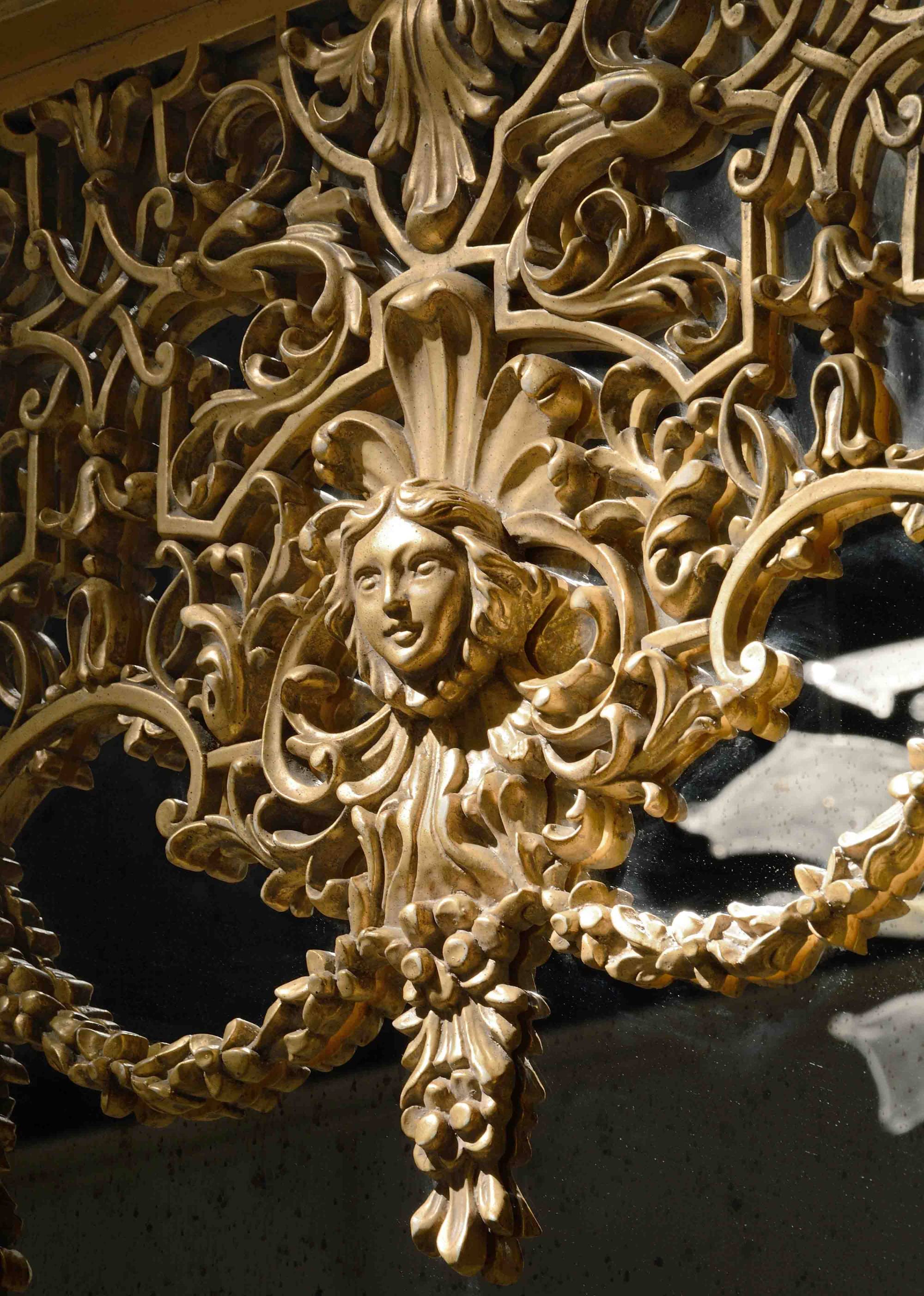 BelCor GD0702NY 03 T 01 mirror Granducale living room Meraviglia detail wooden carved gold italian classic luxury