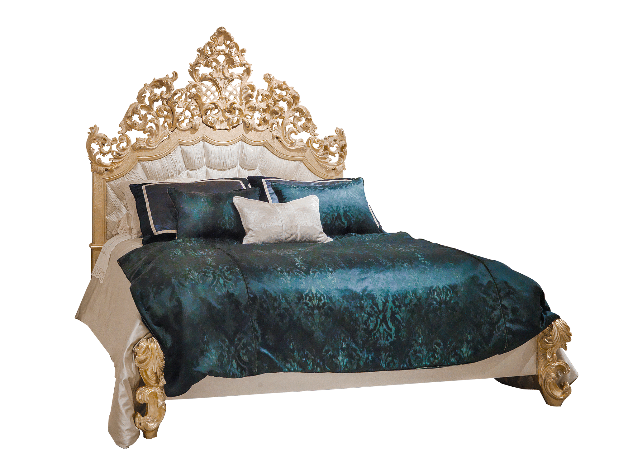 BelCor PS0525IX 01 S 01 bed Phatos bedroom Incanto golden foot side rails luxury italian custom made