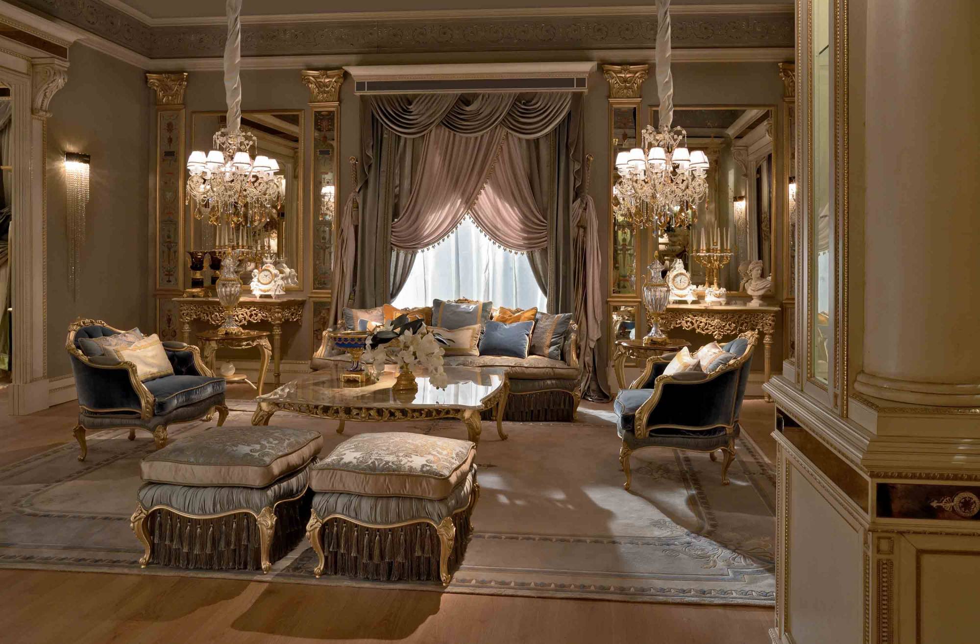 BelCor GD1514LZ 02 T 01 sofa Granducale living room Armonia golden decorative carvings timeless custom made italian design