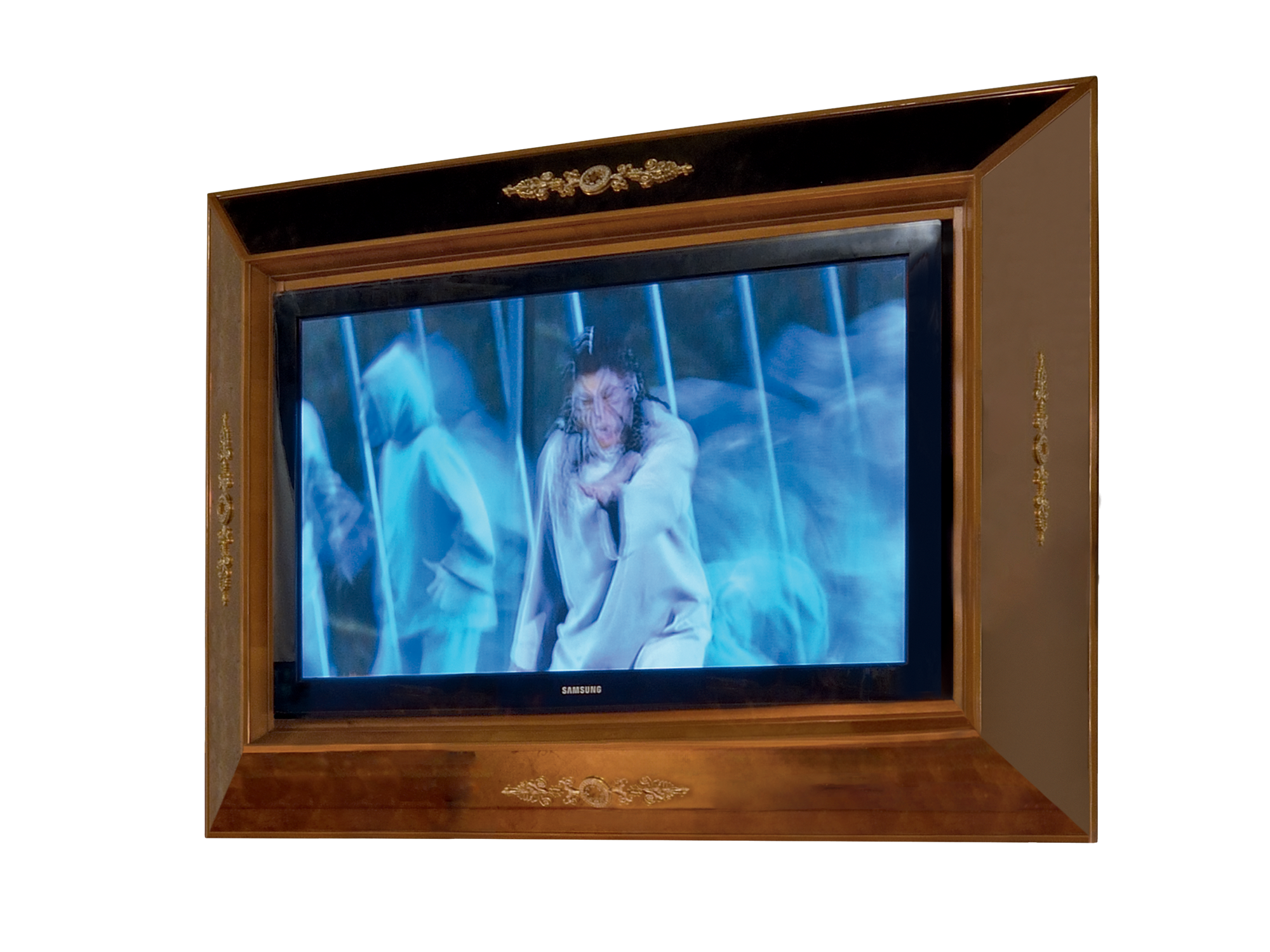 BelCor GD0193NX 01 S 01 tv frame Granducale bedroom Prodigio inserts antiqued bronzed mirror artisanal italian classic luxury interiors