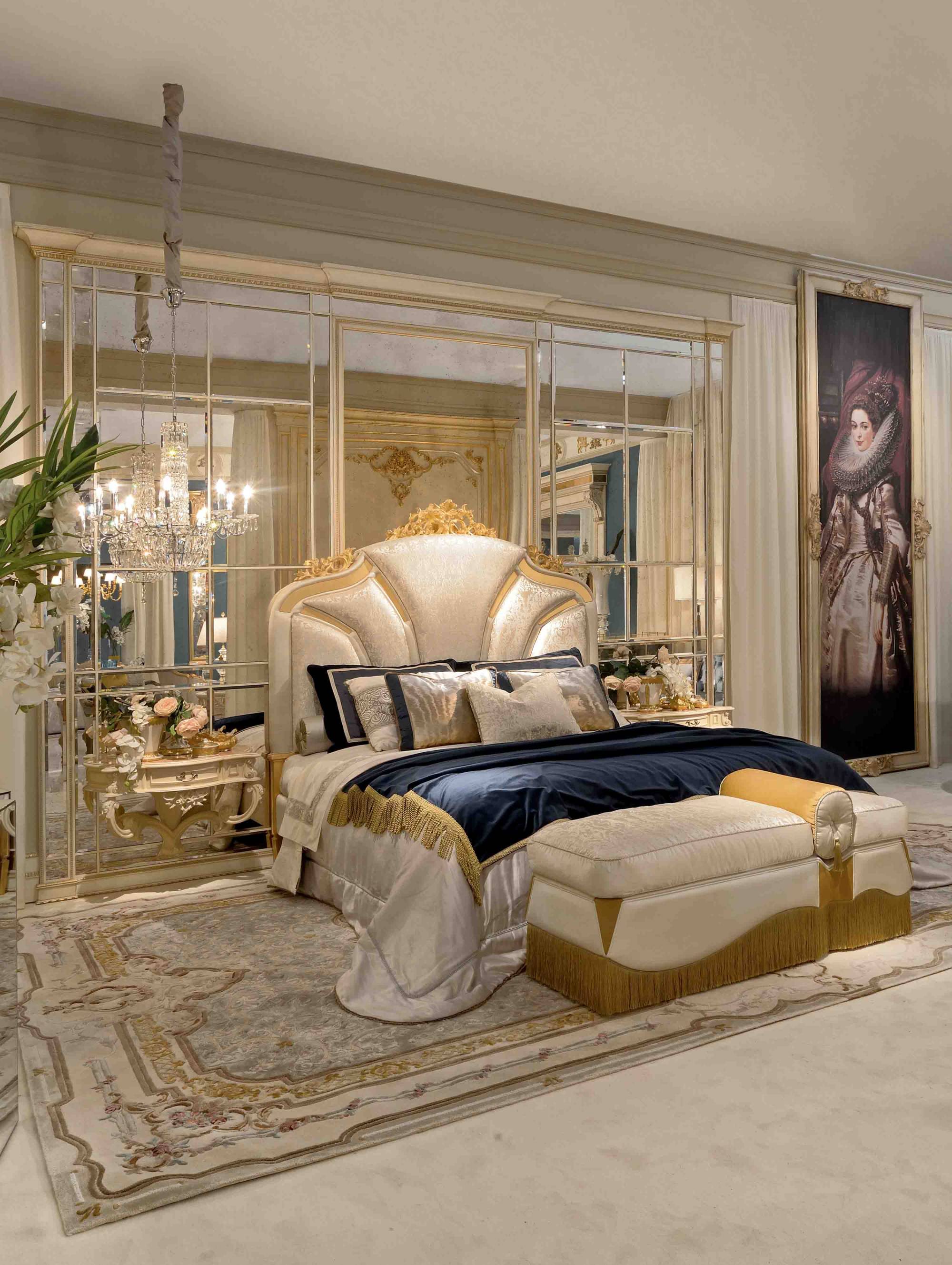 BelCor MR0525IX 01 T 01 bed Marigold bedroom Estasi decorative metal inserts elegant luxury furnishings