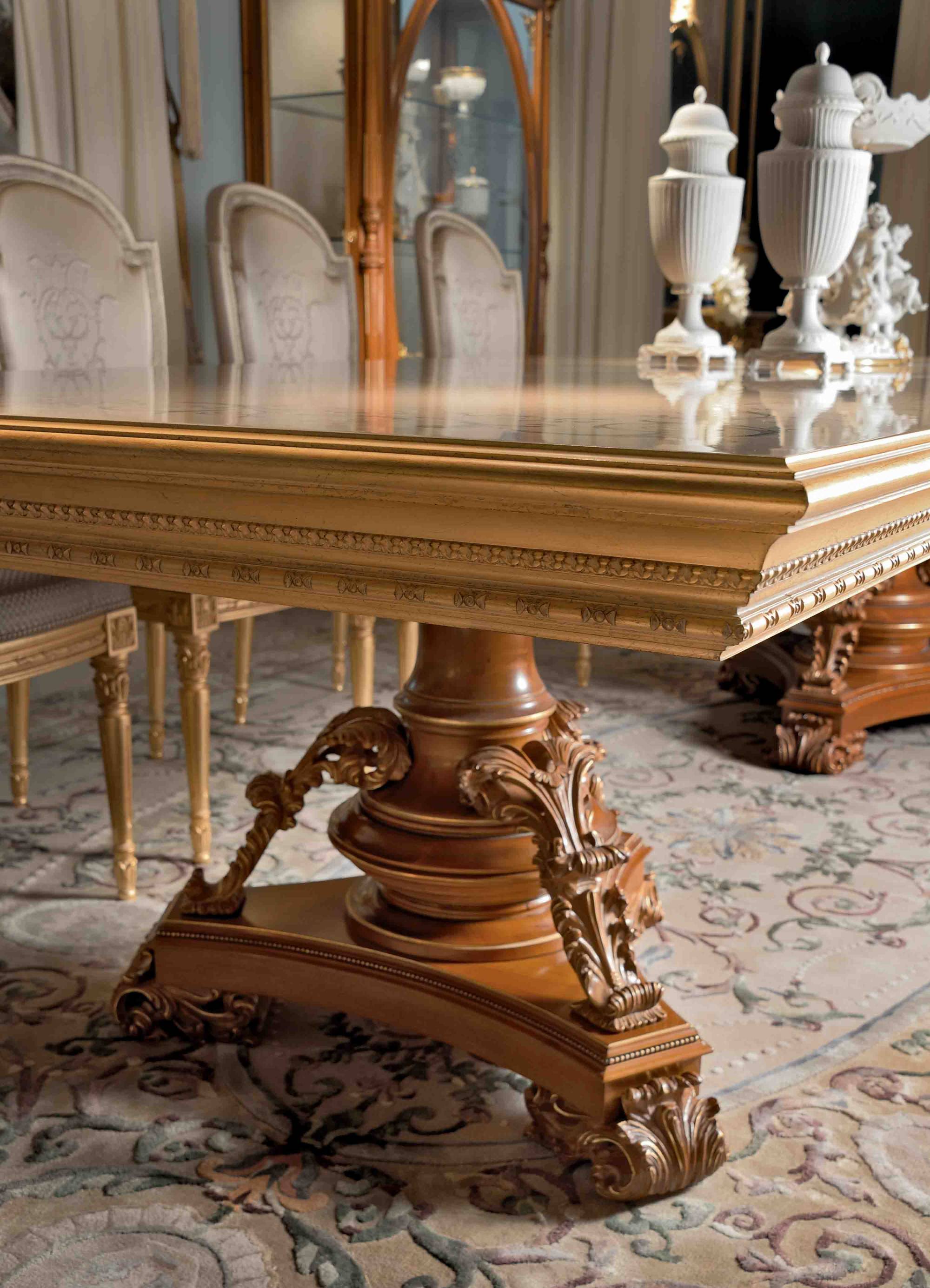 BelCor PA0155CX 03 T 01 dining table Palladio dining room Magnifica rich carved small feet custom made italian furniture