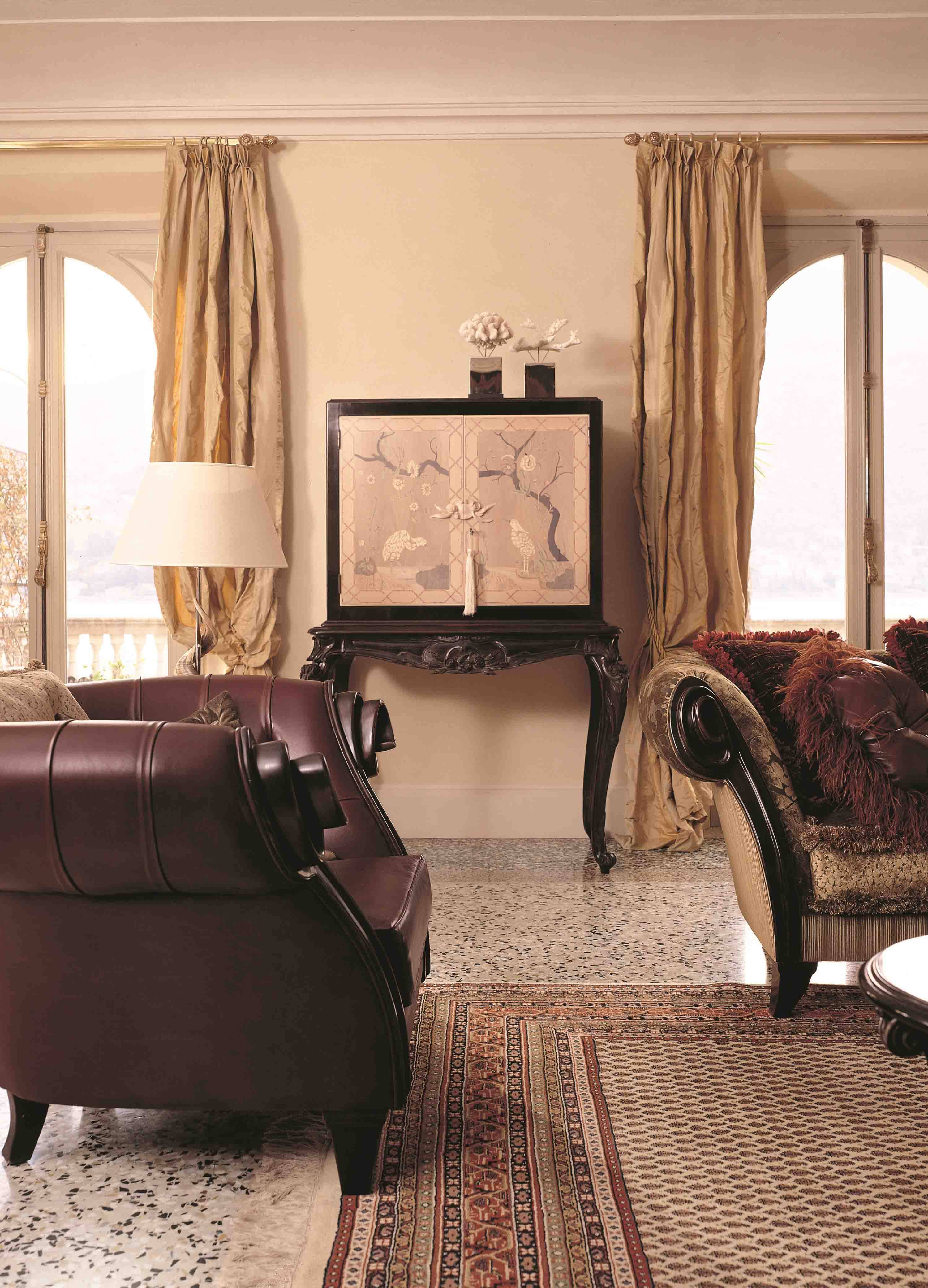 BelCor AL0272NX 01 T 01 bar unit Alexander living room Magnifica crystal shelves internal mirror back handcrafted furniture italy