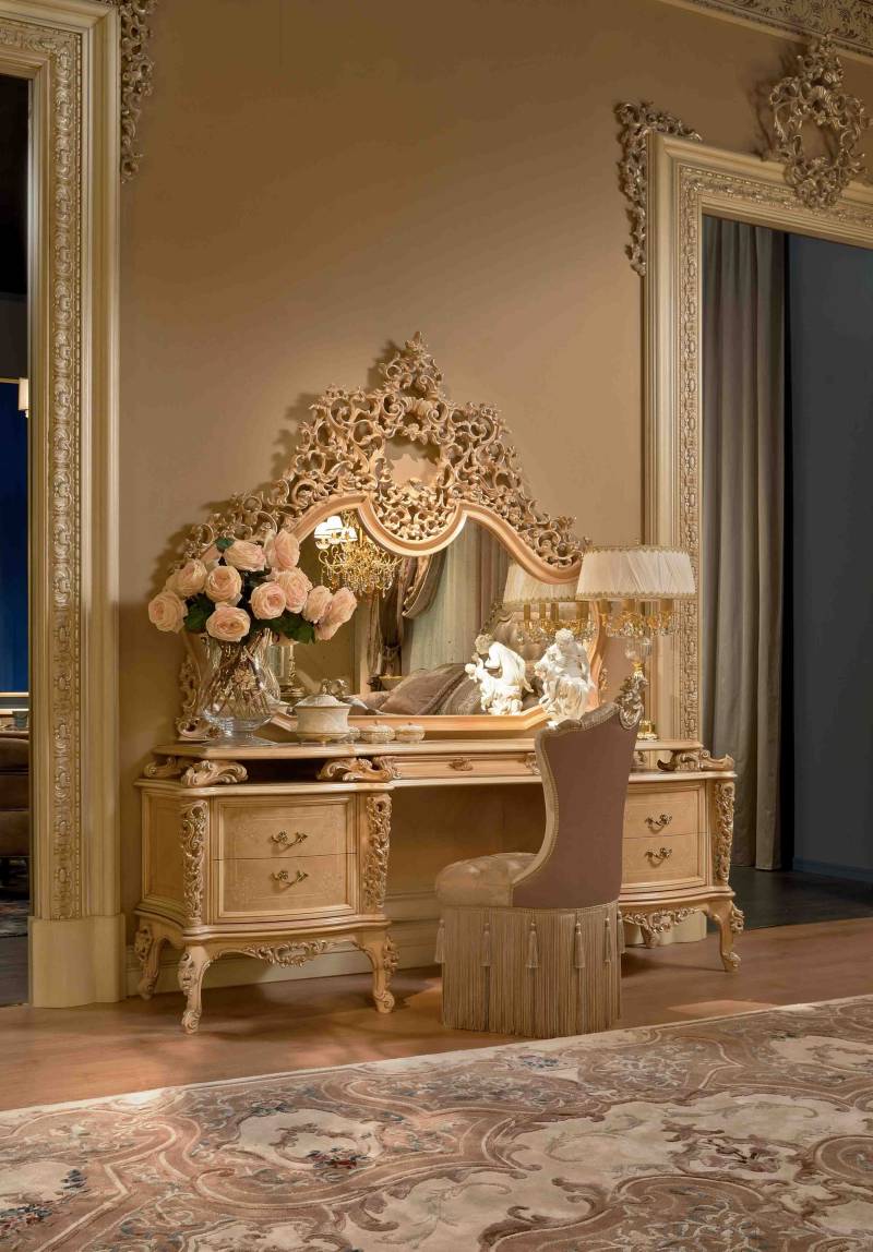 BelCor MS0662NX 01 T 01 dressing table Majestic bedroom Delizia extraordinary carvings handcrafted furniture italy