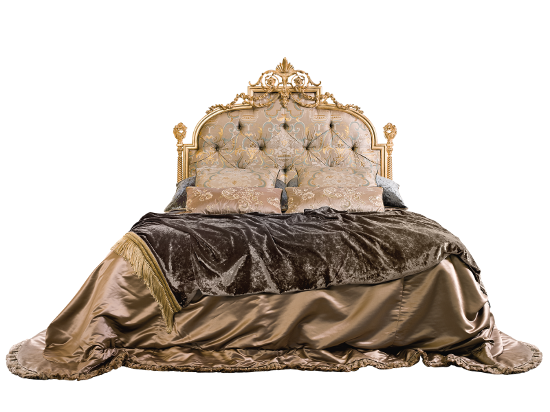 BelCor VE0524IZ 01 S 01 bed Versailles bedroom central frieze floral carved garlands luxury italian custom made