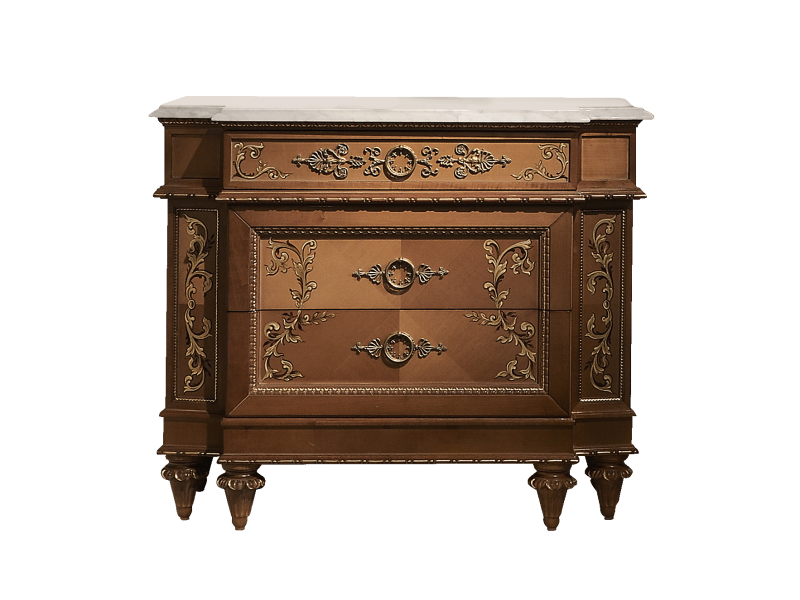 BelCor GD0642CM 01 S 01 night table Granducale bedroom Meraviglia three drawers handmade decorations handcrafted luxury italian
