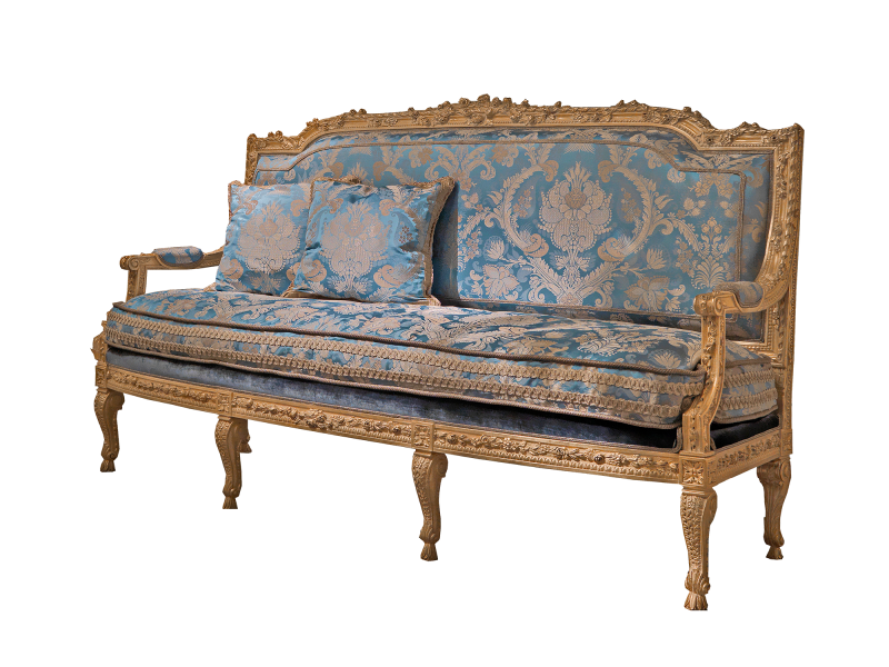 BelCor CO1512LX 01 S 01 sofa Concordia living room Sublime golden carvings blue royal italian luxury custom made