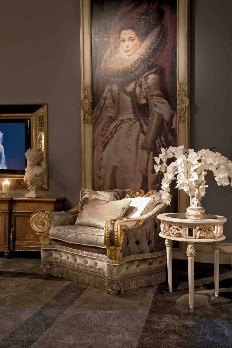 BelCor GD1511LX 02 T 01 Armchair Granducale living room structure arms feet elegant carvings new classic italian interiors