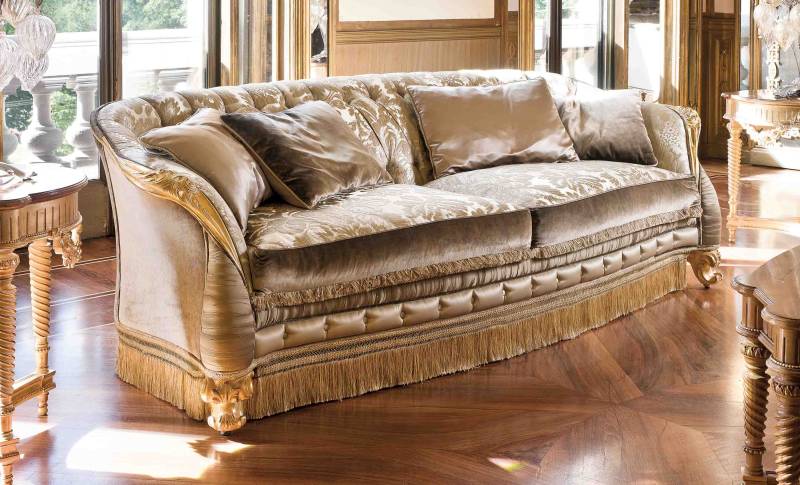 BelCor VE1513BX 01 S 01 sofa Versailles living room rich carved arms small feet timeless classic italian style furniture