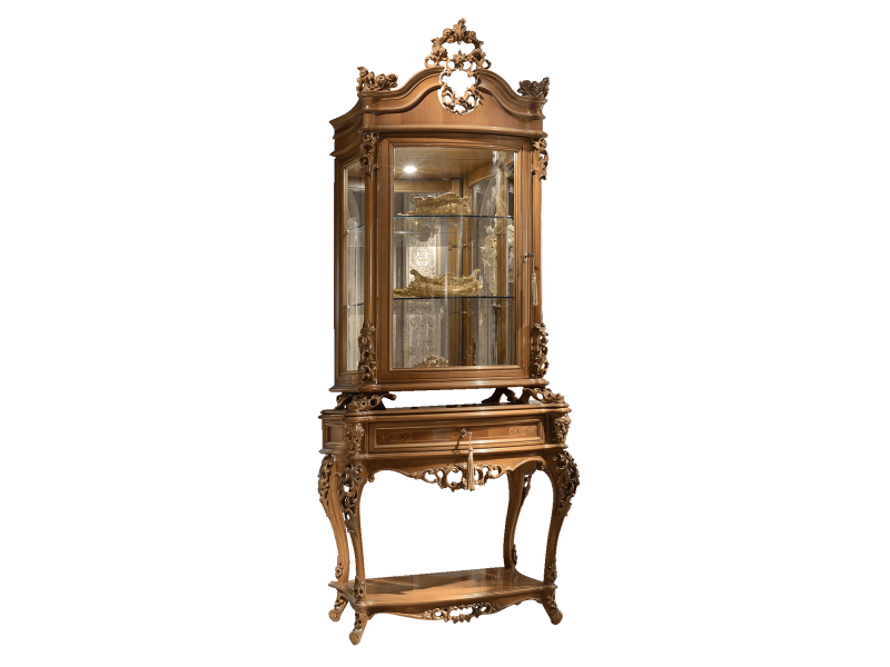 BelCor MS0101BX 01 S 01 showcase Majestic living room Meraviglia crystal insert carved legs luxury made in italy