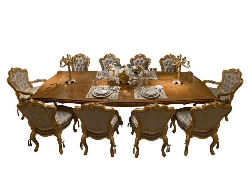 BelCor MS0155GX 01 S 01 dining table Majestic dining room Eleganza rectangular top elegant inlays italian classic interiors