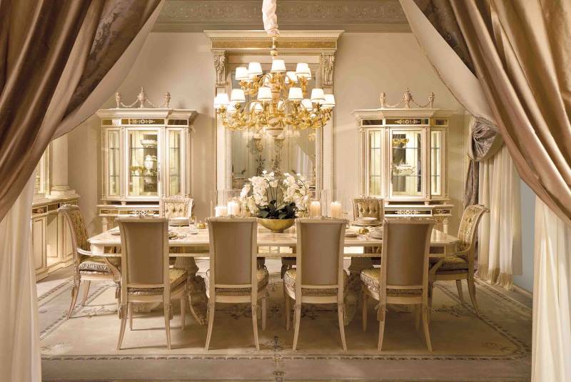 BelCor GD0155CX 02 T 01 dining table Granducale dining room inserts antiqued bronzed mirror Exclusive made in italy interiors