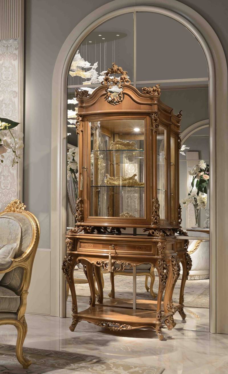 BelCor MS0101BX 01 T 01 showcase Majestic living room Meraviglia internal back antiqued mirror elegant luxury furnishings