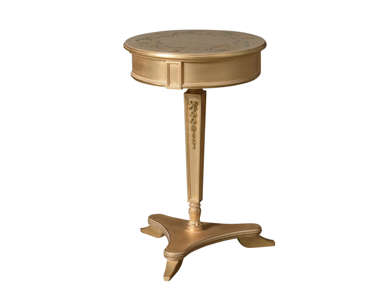 BelCor PA0281MY 01 S 01 side table Palladio living room Armonia painted top gold decorations luxury interiors made in italy