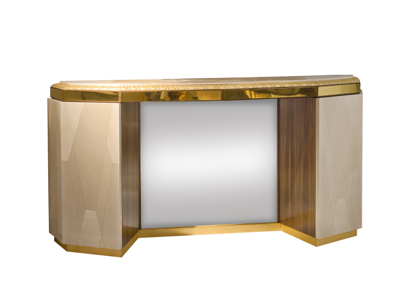 BelCor EG0232BX 01 S 01 console Ego living room Estasi sycomore frisé geometrical inlays luxury italian handcrafted interiors