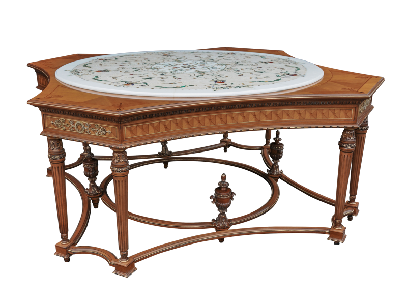 BelCor GD0143IM 01 S 01 table Granducale entrance La Bellezza octagonal table maple handcrafted furniture italy