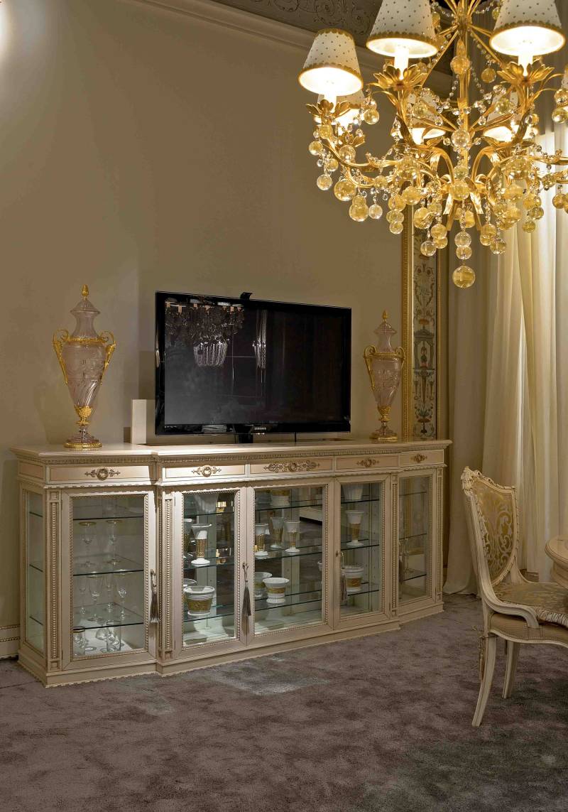 BelCor GD0203NY 01 T 01 tv holder Granducale living room five upper drawers decorations luxury classic ornate italian design