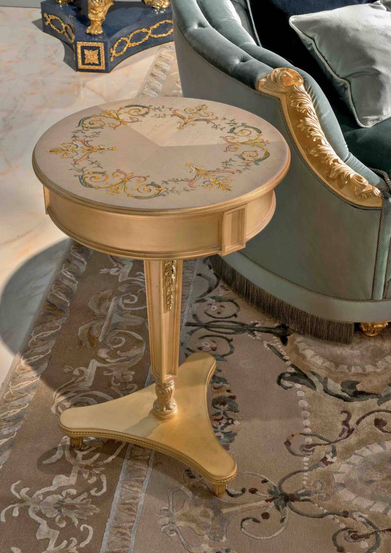 BelCor PA0281MY 01 T 01 side table Palladio living room Armonia painted wood top timeless custom made italian design