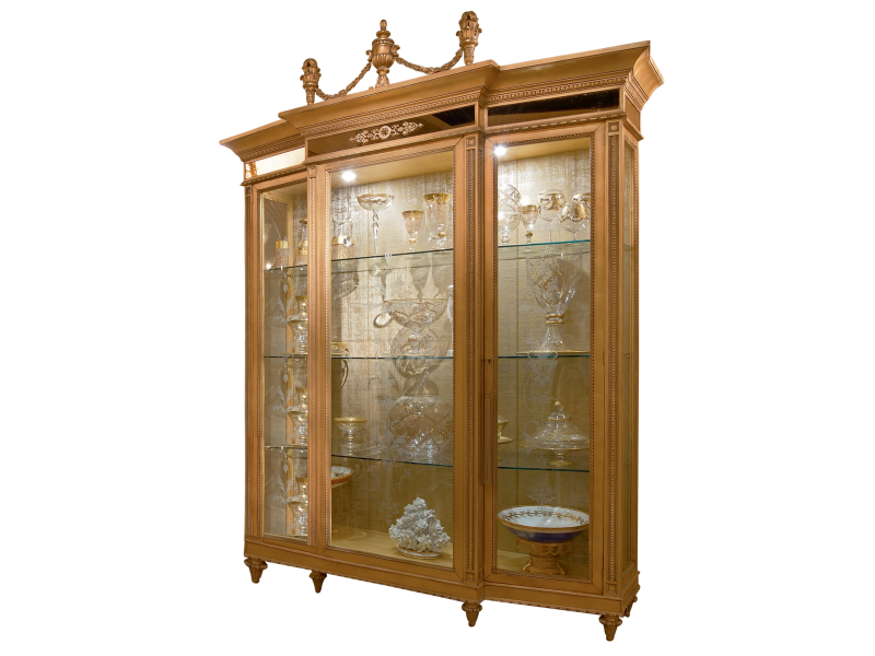BelCor GD0103AX 01 S 01 showcase Granducale dining room Melodia internal back fabric decorative bronzes furnishings made in italy